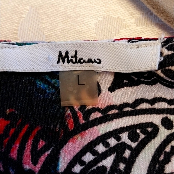 Milano Women's Size Large Sleeveless Floral Tropical Print Blouse‎ - Picture 3 of 7